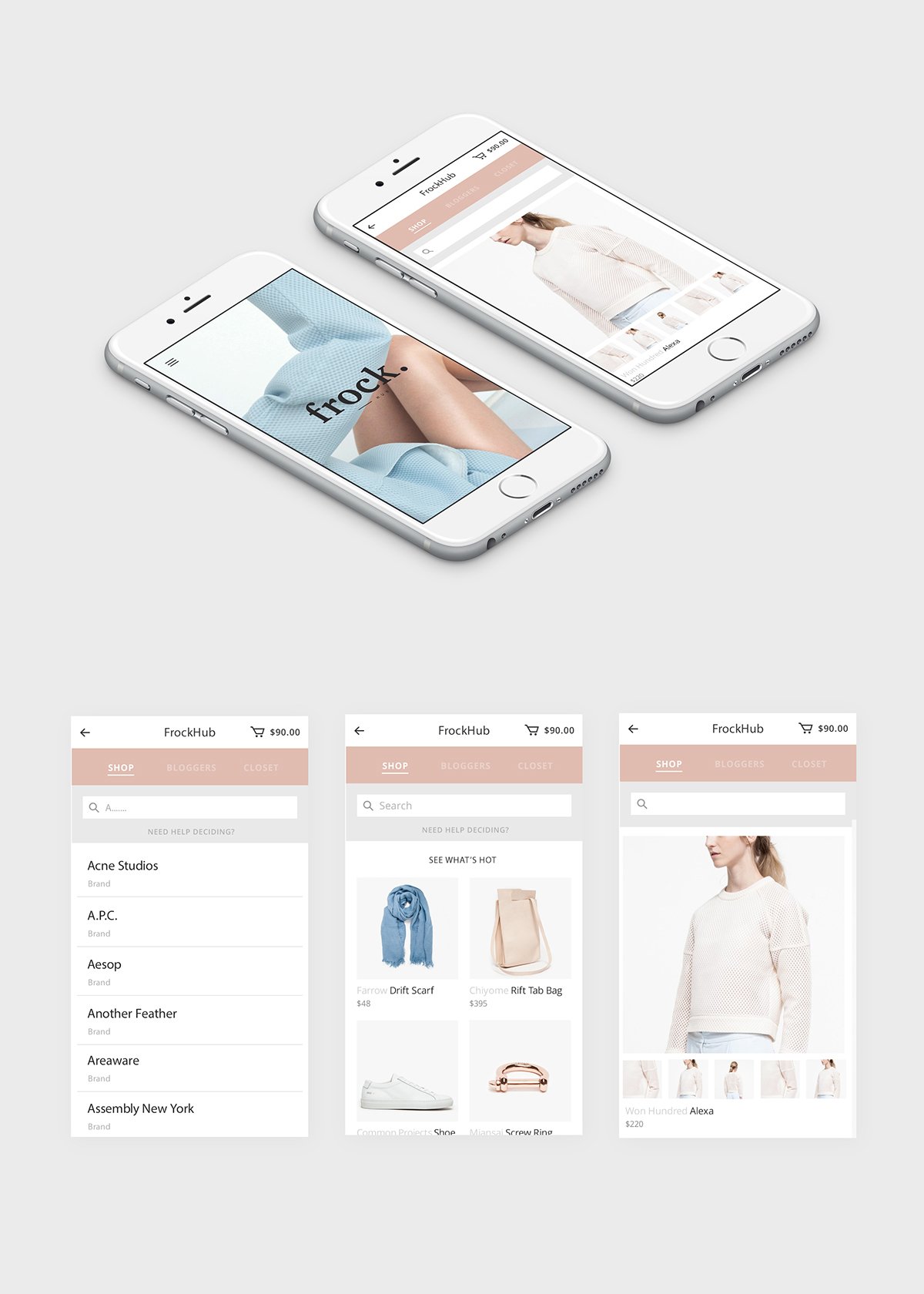 FROCK女性服裝品牌形象設(shè)計(jì)  手機(jī)APP設(shè)計(jì)