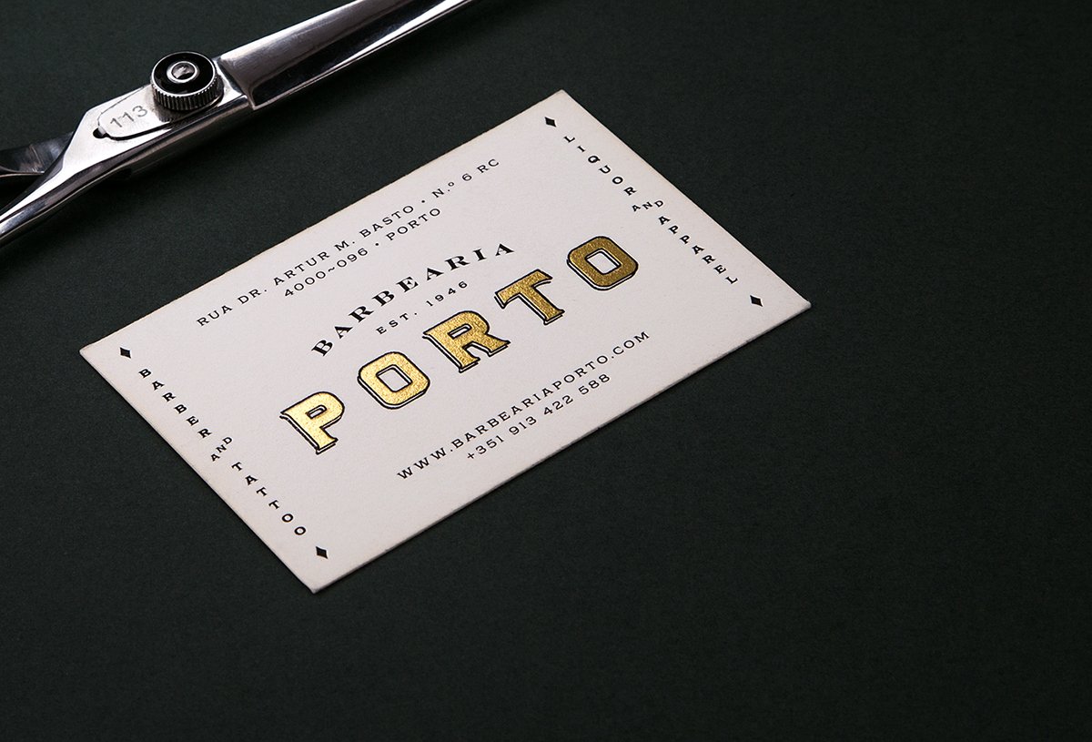 Barbearia Porto理發(fā)店品牌形象  名片設(shè)計(jì)