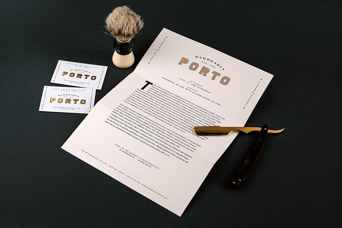 Barbearia Porto理發(fā)店品牌形象  單頁設(shè)計(jì)