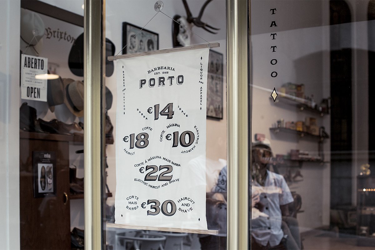 Barbearia Porto理發(fā)店品牌形象  畫報(bào)設(shè)計(jì)