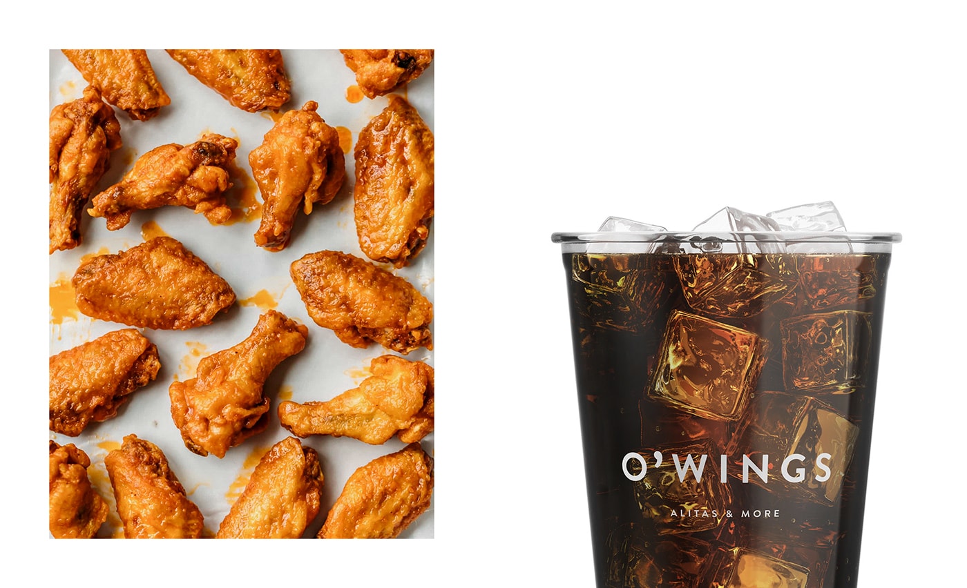 O'Wings 高檔快餐店品牌設計——品牌視覺營銷塑造差異化，餐飲品牌設計，餐飲視覺營銷，品牌設計公司，深圳品牌設計，左右格局