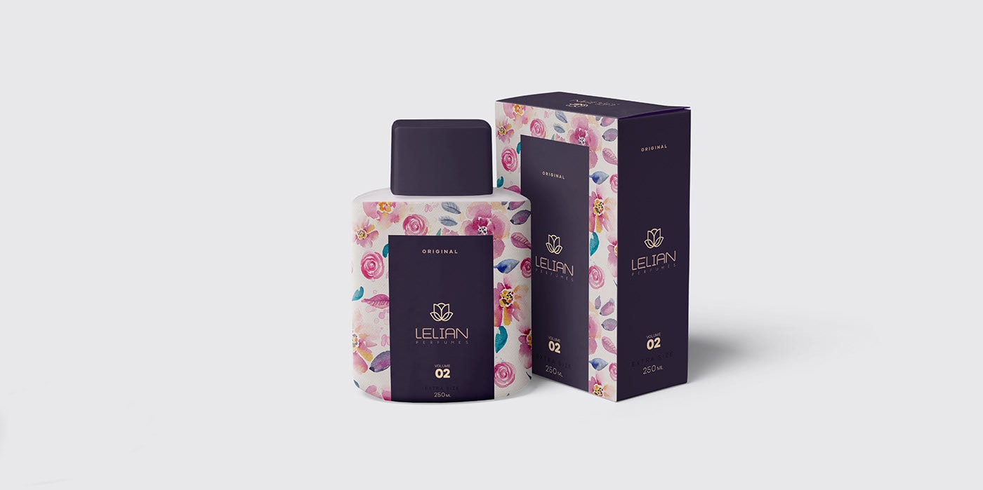 簡約精致 LELIAN 香水奢侈品品牌設計案例，香水品牌設計，化妝品品牌設計，深圳品牌設計，左右格局